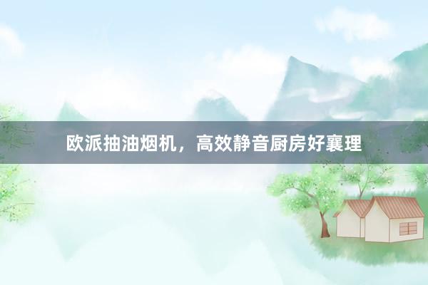 欧派抽油烟机，高效静音厨房好襄理